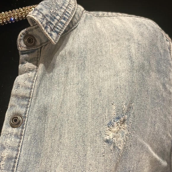 Guess Denim round hem Shirt long back & shirt frontsize XS - Picture 4 of 12